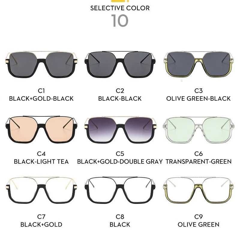 Retro Double Bridges Men Metal Frame Sunglasses Fashion Women Outdoor Shades Sun Glasses UV400 251023
