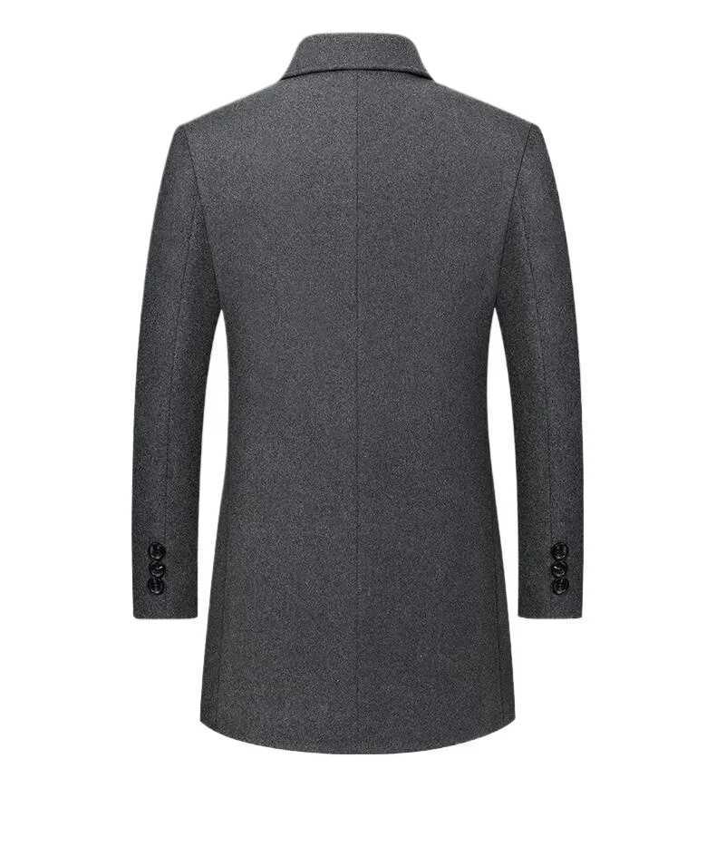 Men Woolen Lapel Business Casual Trench Coats Man Winter Long Jackets Overcoats Male Cashmere Trench Coats Woolen Blends Coats 5T251025