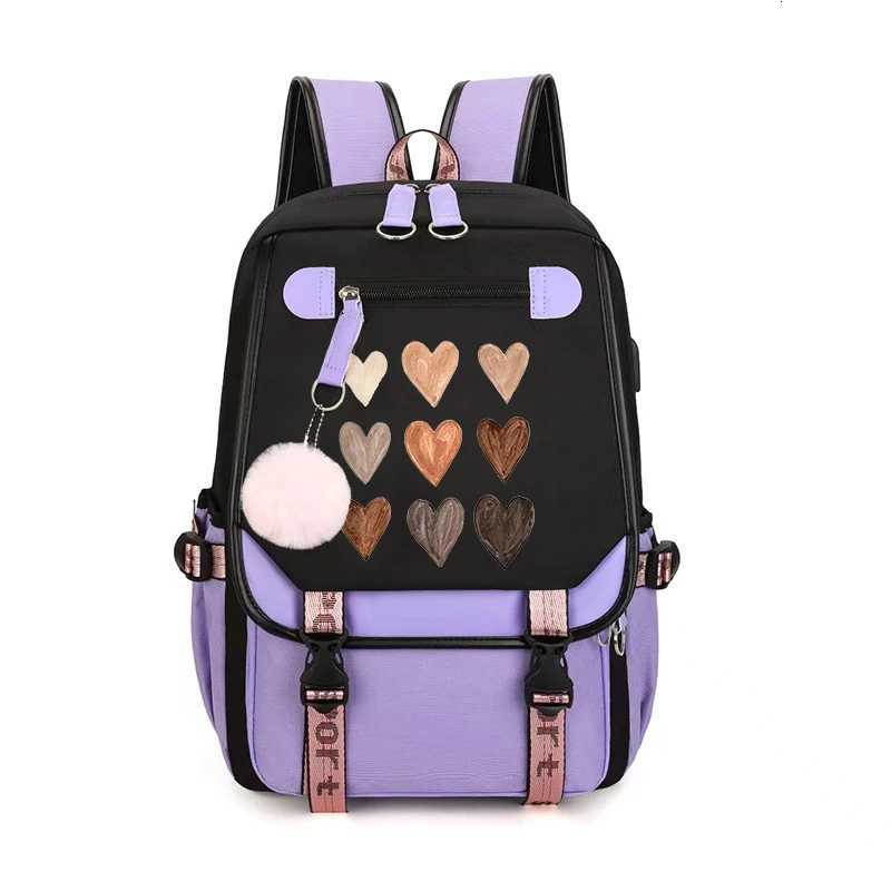 Minimalist Heart Back To School Women Bookbag Backpack Fashion Student Computer School Backpack Leopard Heart Travel Knapsack W251025