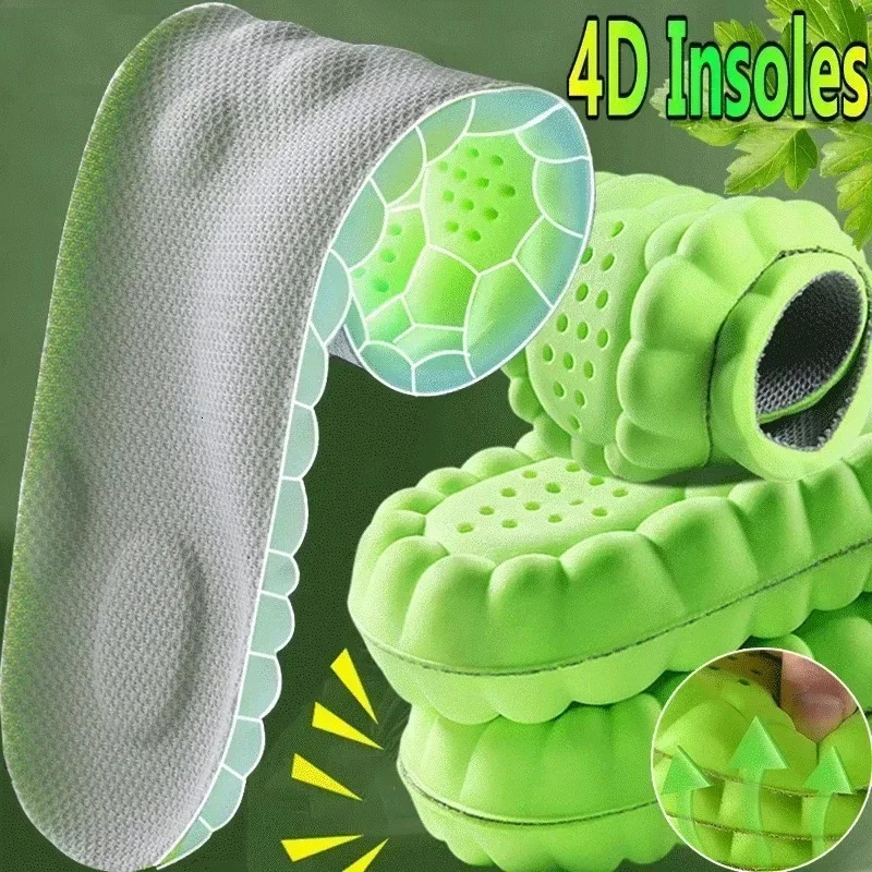 4D Soft Sport Insoles for Men Women High Elasticity Insole Running Shoes Pad Deodorant Orthopedic Arch Support Insert Cushion251020