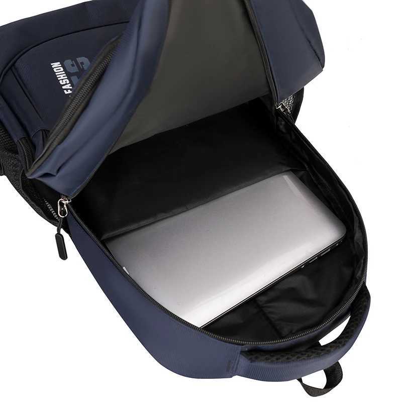 Largecapacity backpack Adjustable shoulder strap multilayer design polyester lining laptop backpack W251025
