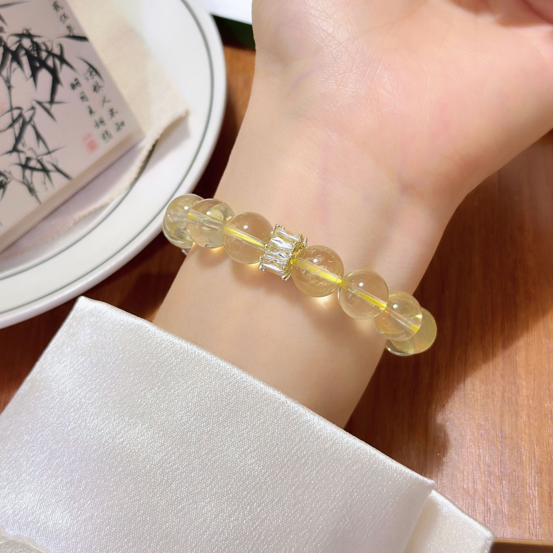 Handcrafted Brazilian Yellow Topaz Crystal Necklace Set Prosperity Amulet