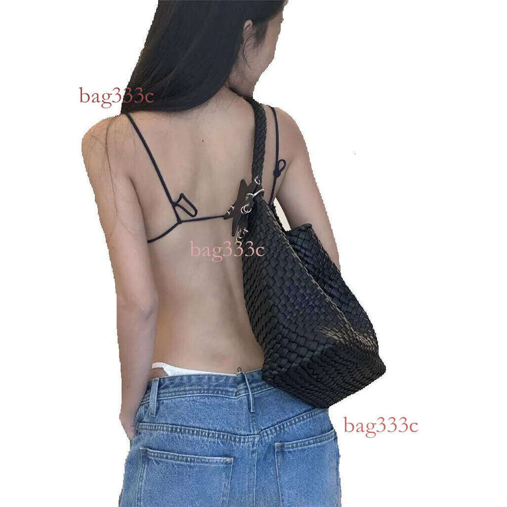 New Medium Champagne Color Woven Tote For Women, Large Capacity Handbag, Shoulder Bag, Crossbody Bucket Bag Cowhide Woven Bag