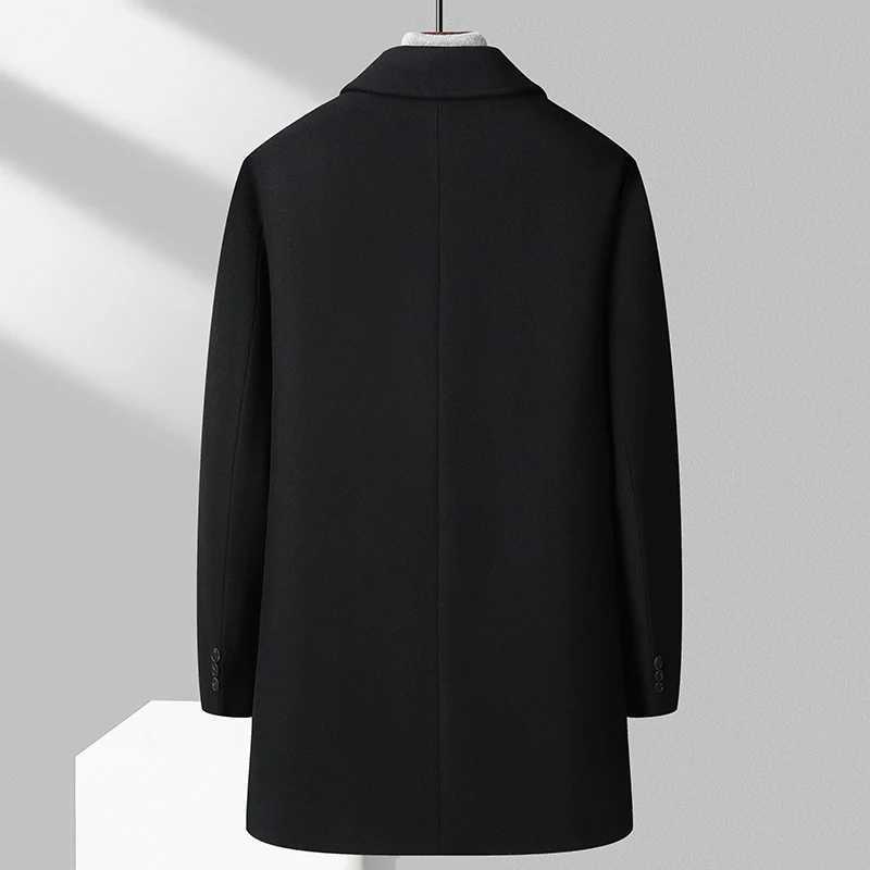Winter Men Wool Blend Overcoat Quiet Luxury Woolen Coat Classic Stripes Black Grey Camel Outwear Old Money Outfits EffortlesslyT251025