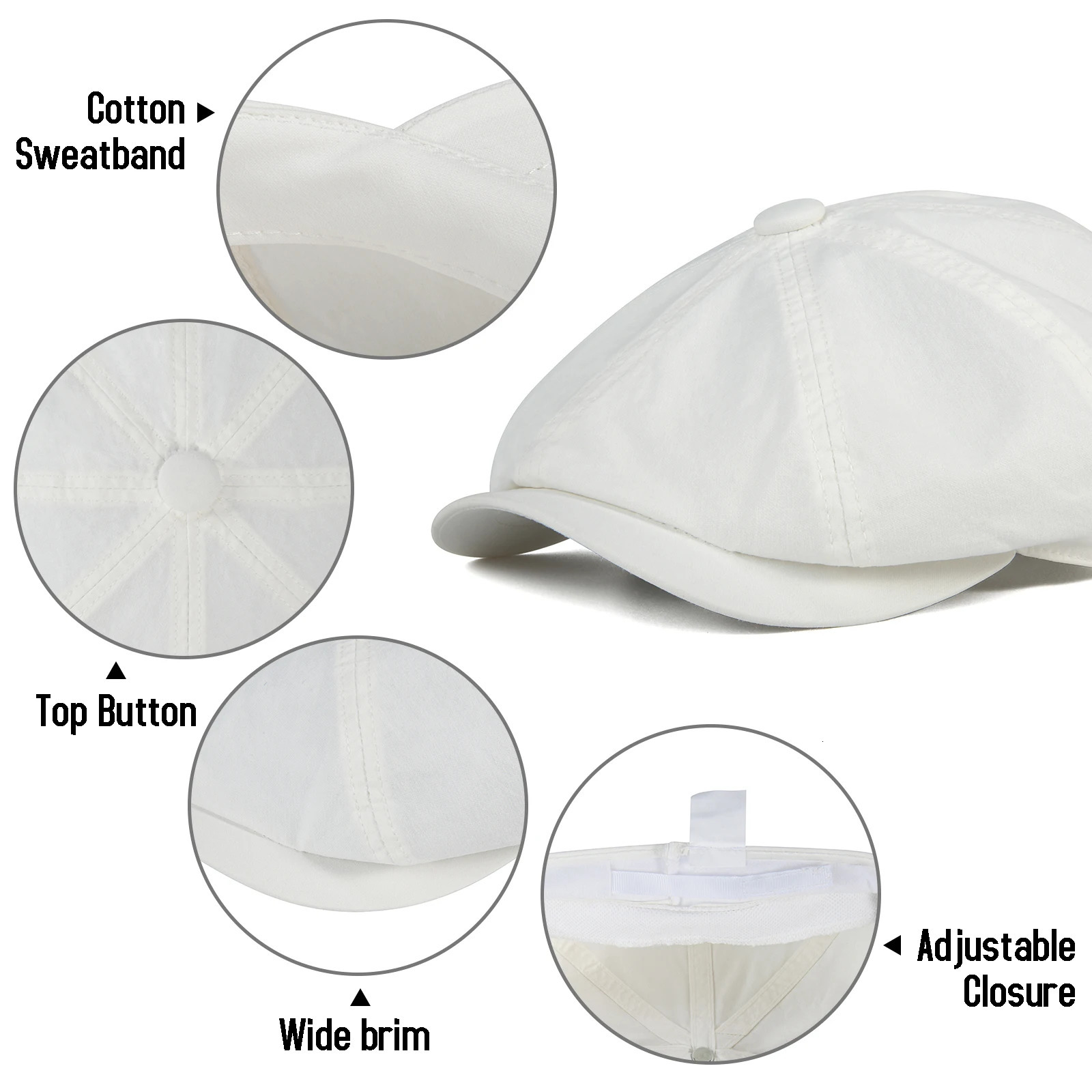 BOTVELA Mens sboy Gatsby Hat 100 Cotton Vintage Flat Ivy Driving Cabbie Cap 251021