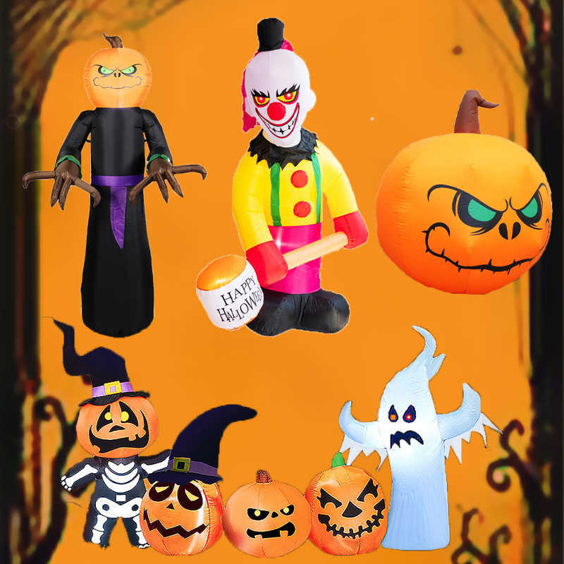 Halloween atmosphere 2.3m Death God Big Pumpkin Ghost Octopus Light Emitting Garden Decoration Piece X240910