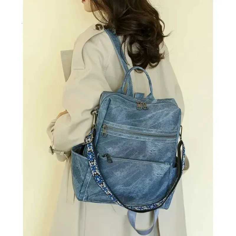 2025 New Womens Leather Waterproof Antitheft Fashion Large Capacity Retro Business Travel College Laptop Backpack Shoulder Bag W251025