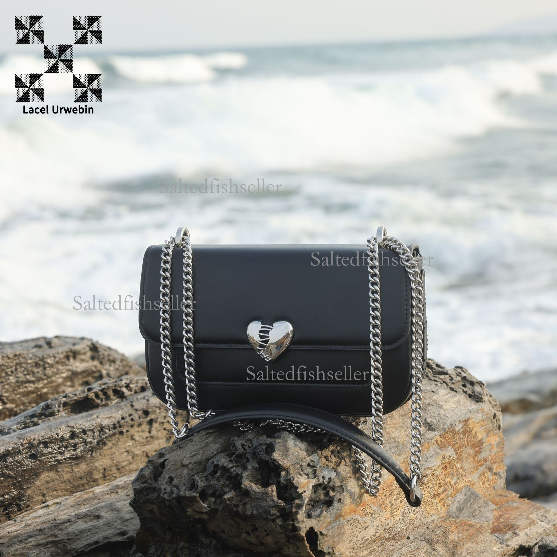 Lacel Urwebin Designer New Luxury Handbag High-end Heart-shaped Ins Style Versatile Chain Small Square Bag Korean Version Flip Shoulder Crossbody Bag