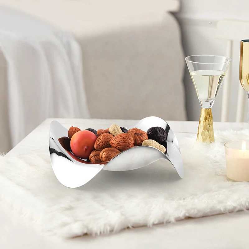 Stainless Steel Decoration Dish He Party Restaurant Cookie Dessert Serving Plate Modern Candy Fruit Snack Display Bowl Tray Y251025