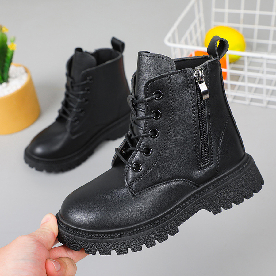 Kids Short Boots for Girl Children's Warm Fur Ankle Boots Shoes Happysteps Waterproof Big Plus Sizes 27 - 38 H1185