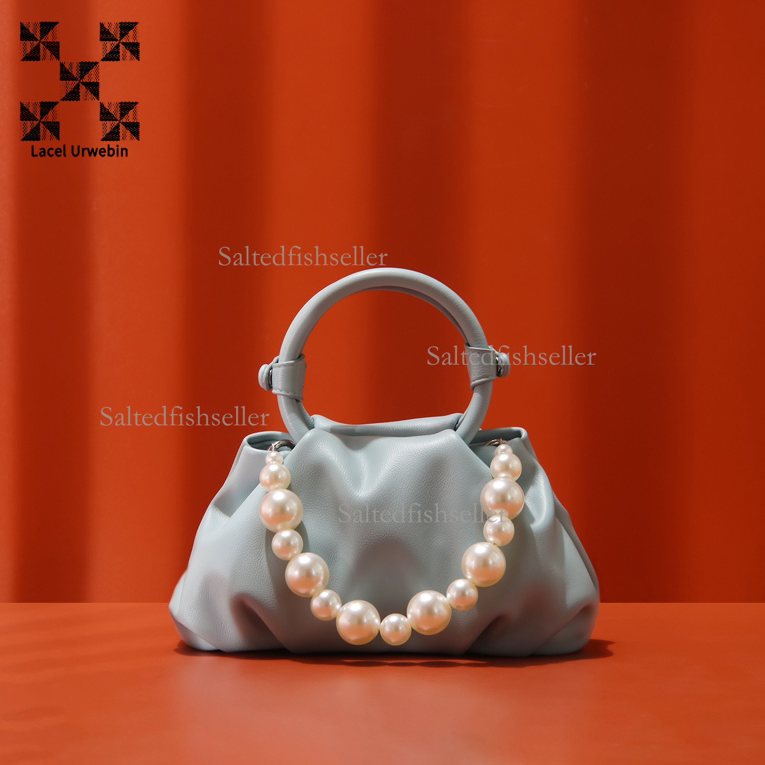 Lacel Urwebin Designer Luxury Mini Handbag Fashion Trend Summer Soft Leather Cloud Comfortable Bag Niche Versatile Elegant Pearl Shoulder Crossbody Ba
