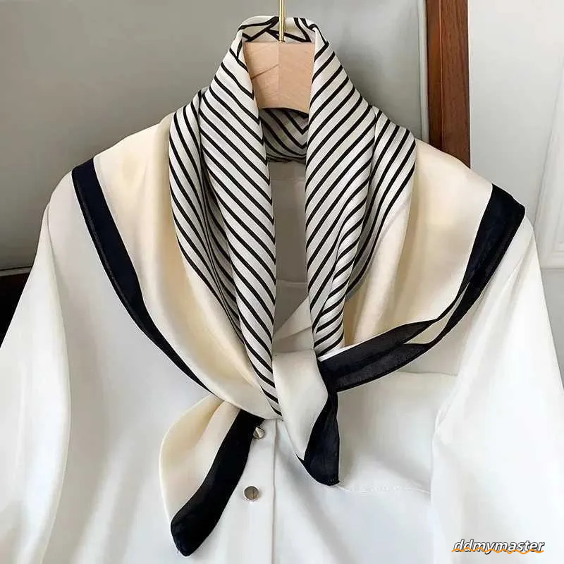 Silk Feel Square Scarf Women, Elegant Satin Neck Scarf, Lightweight Hair Tie Band For Work Or Everyday Ddmymaster