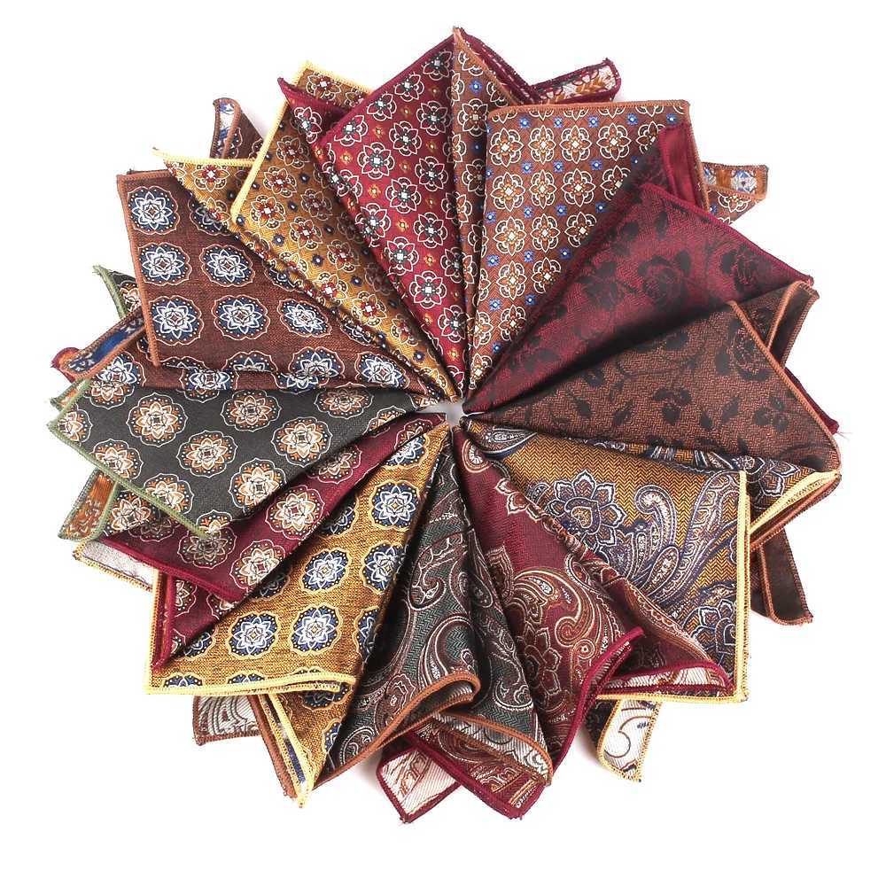 Woven Pocket Square For Men Wen Paisley Chest Towel Hanky Wedding Hankies Mens Suit Handkerchief Suits Pocket Towel For Gifts Y251024