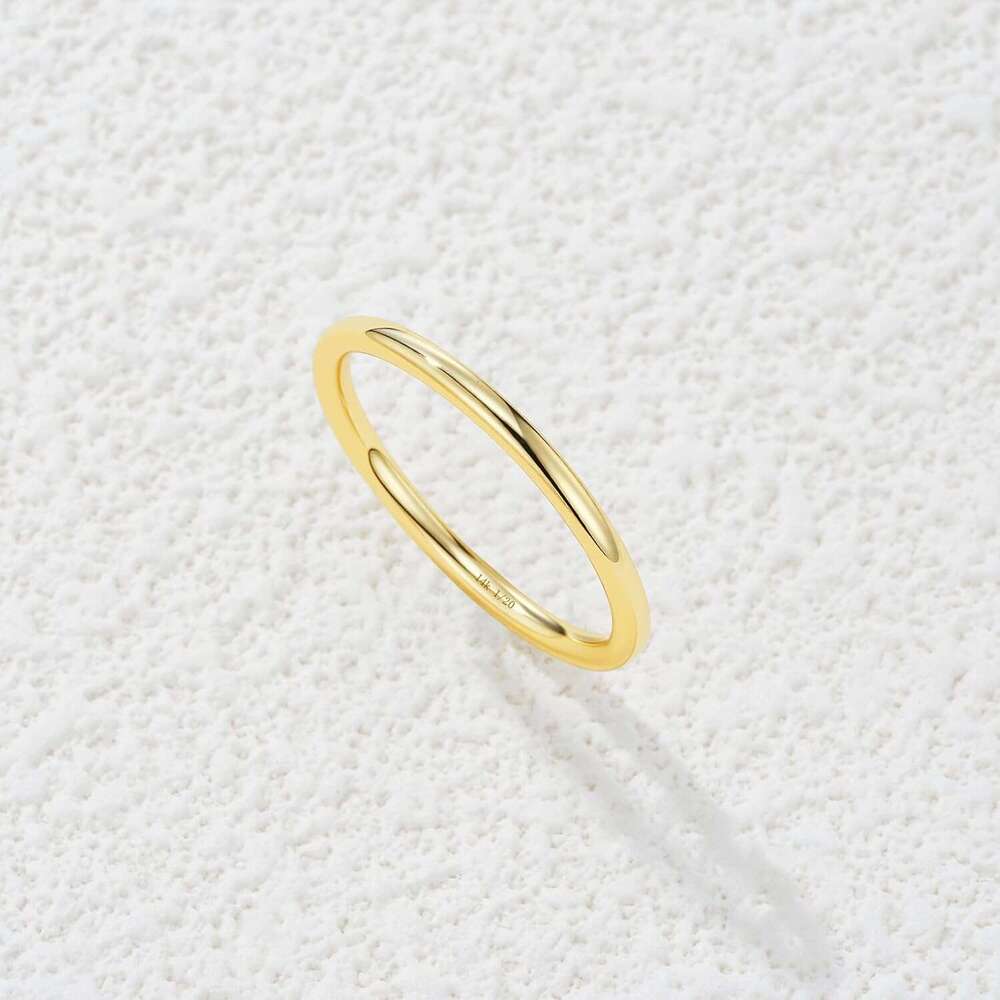 Stacking for Women sterling sier14K Vermeil Rings Stackable Thin Gold Plain Pinky Thumb Midi Statement Band Ring Christmas gifts Comfort Fit Size5 to1
