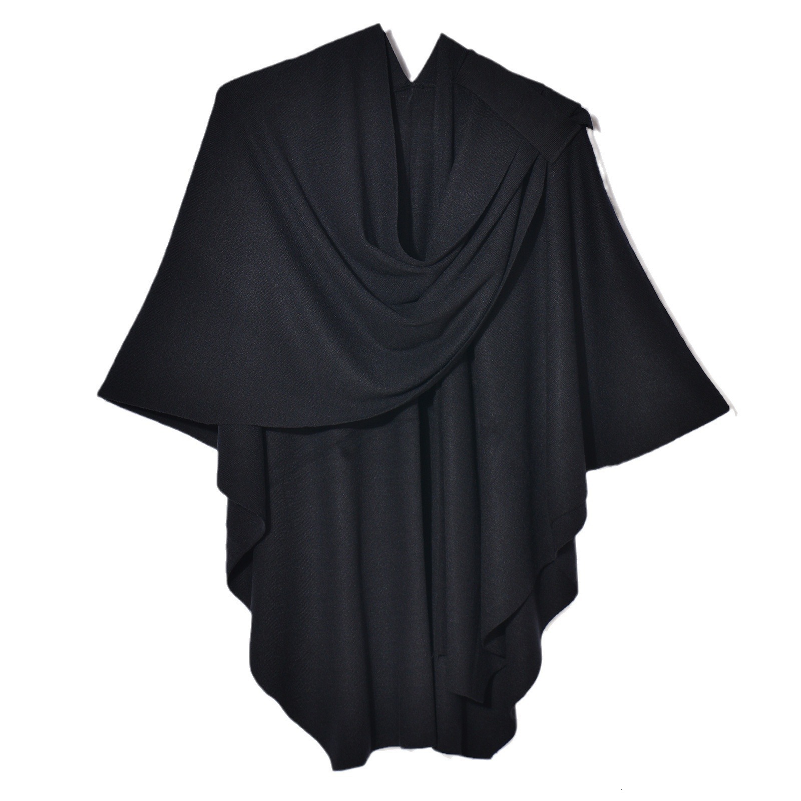 Knitted Solid Color Tie Shawl Coat for Women Portable Versatile Warm Tassel Cardigan Elegant Coat