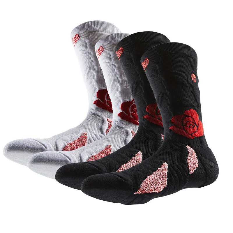 Veidoorn 2025 NonSlip Sports Socks with Rose Floral Design Breathable Cushioned Athletic Socks for Running Gym Yoga Performance Y251024