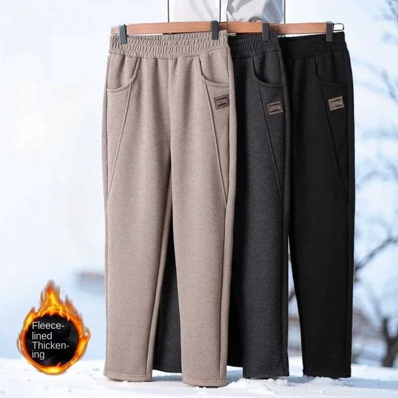 Fleece Thickened Sweatpants Autumn Fleece Thicken Warm Sweatpants Elasticwaist Harem Pants Female Warm Drawstring TrousersT251025