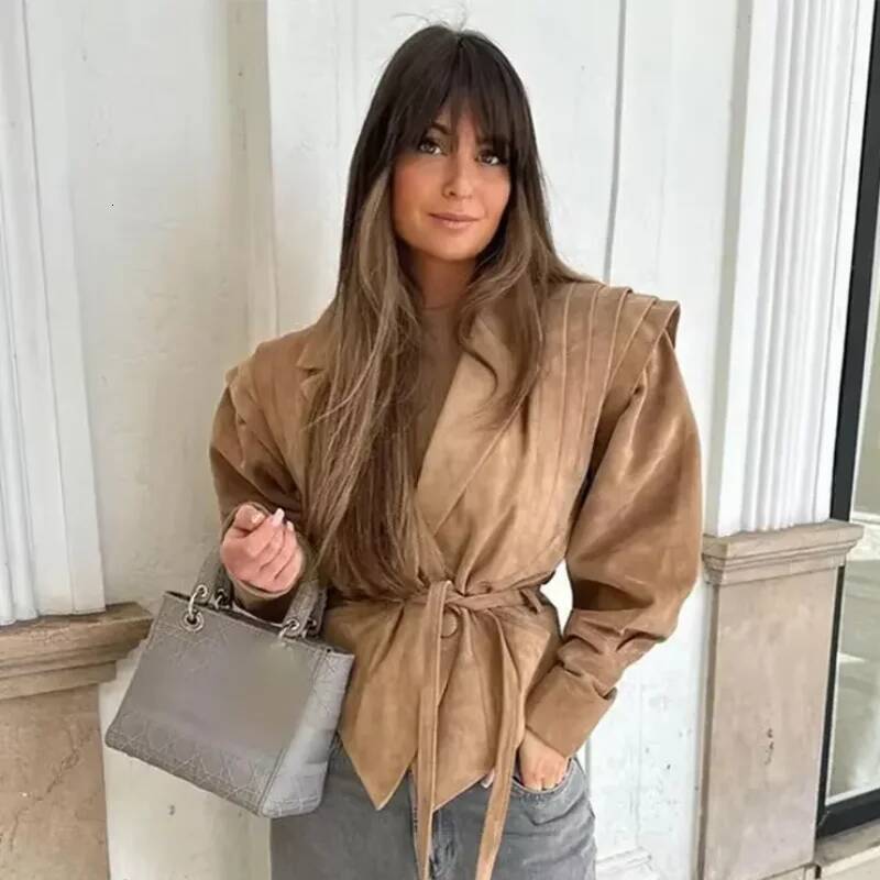 Retro Fashionable Spring Autumn Casual Loose Pocket Long Sleeved Trendy Cool Versatile High-quality Women's Short Jacket dongdumaoyi