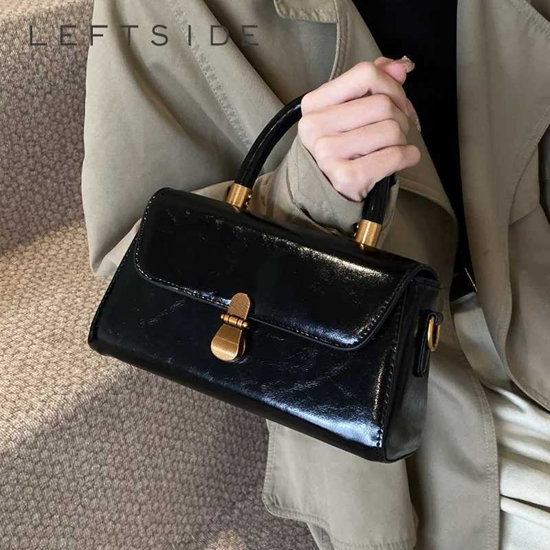 LEFTSIDE Small PU Leather Crossbody Bags Lady with Short Handle Flap Shoulder Bag for Women 2024 Designer Y2K Ladies Handbags Z251024