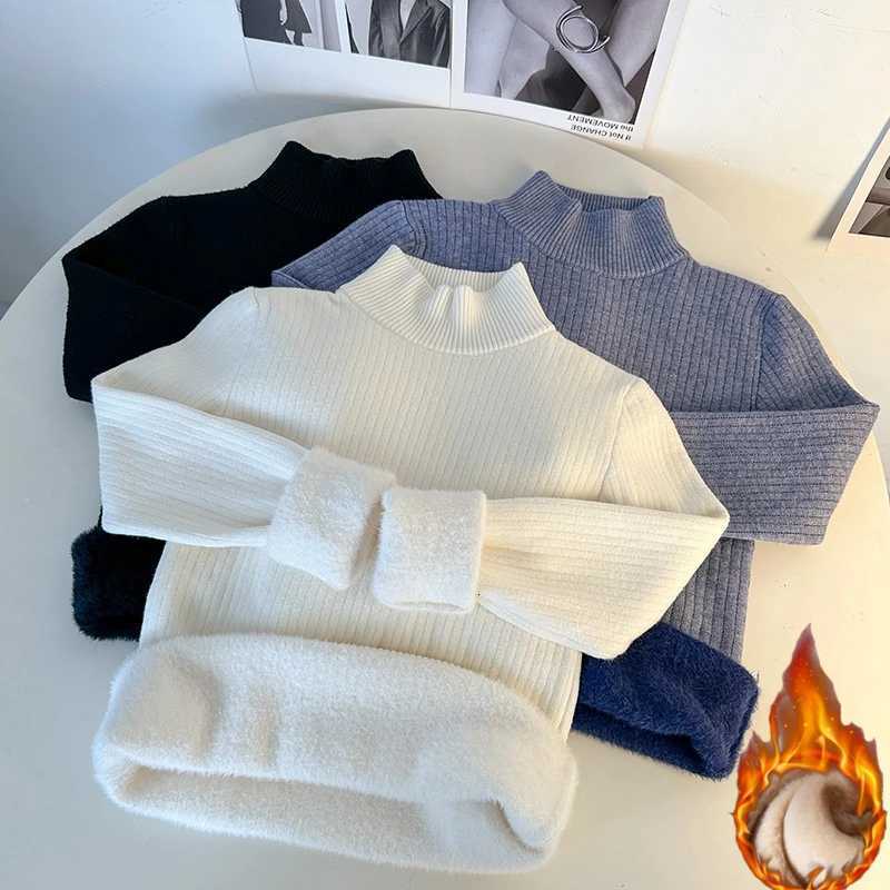 Warm Long Sleeve Turtleneck Casual Pullover 2025 Autumn Winter Women Sweater Elegant Knitted Tops Thickened Solid JumperT251025