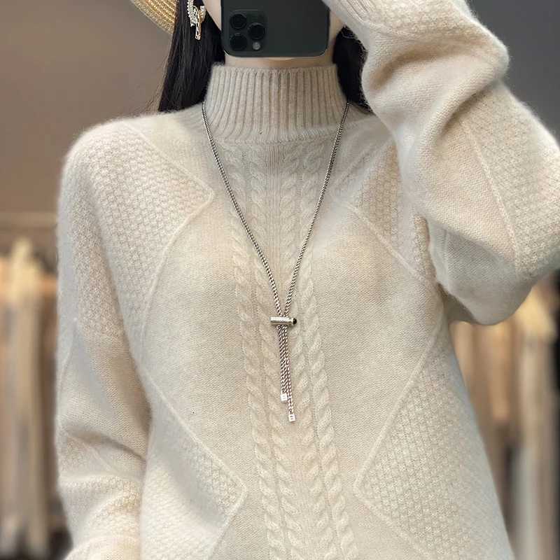 Half Turtleneck Sweater Womens Autumn Winter Casual Soft Solid Color Pullovers Korean Knitted Jumper Female Thicken SweatersT251025