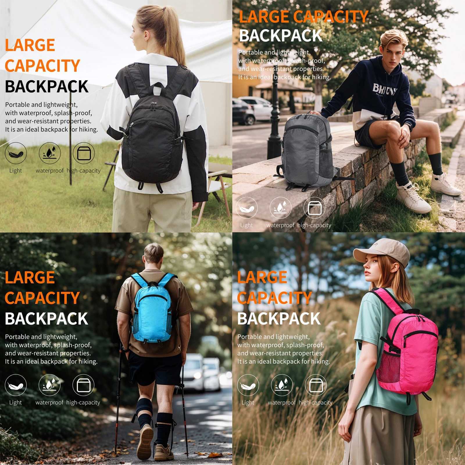 15L 300D Nylon Backpack Ultralight 024kg WaterResistant Foldable Daypack Collapsible into Pocket for Travel Outdoor Daily W251025