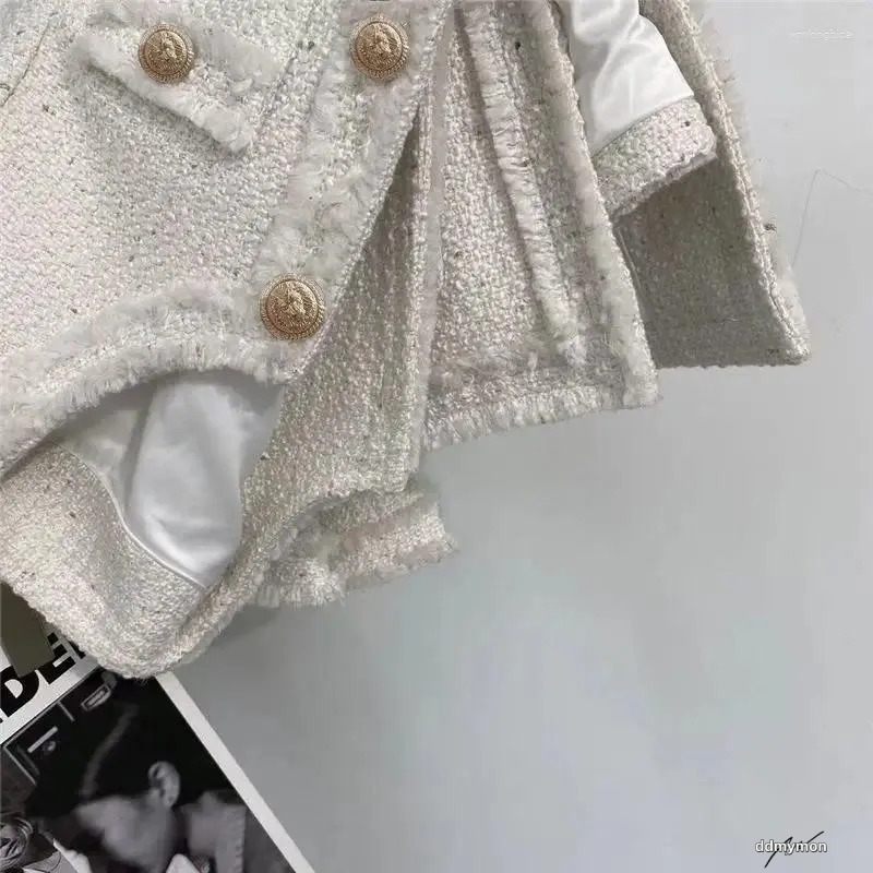 Ladies Jacket: Elegant Women's Short Tweed Coat - French Style, Casual Outerwear, High-Quality Fabric For Daily Use Ddmymon