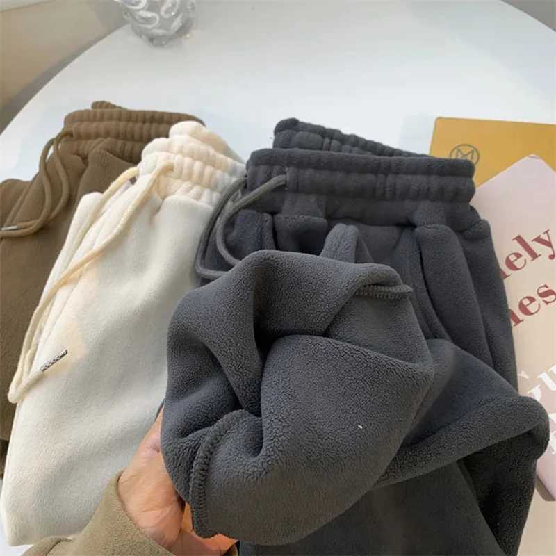 Fashion Polar Fleece Harem Pants Women Y2K Korean High Waist Thick Warm Sweatpants Female Streetwear Fleece Jogging TrousersT251025