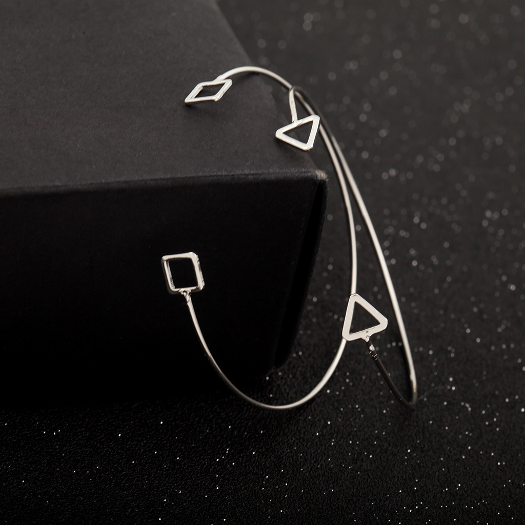 Minimalist Style Hollow Triangle Geometric Open Korean Version Bracelet Bangle
