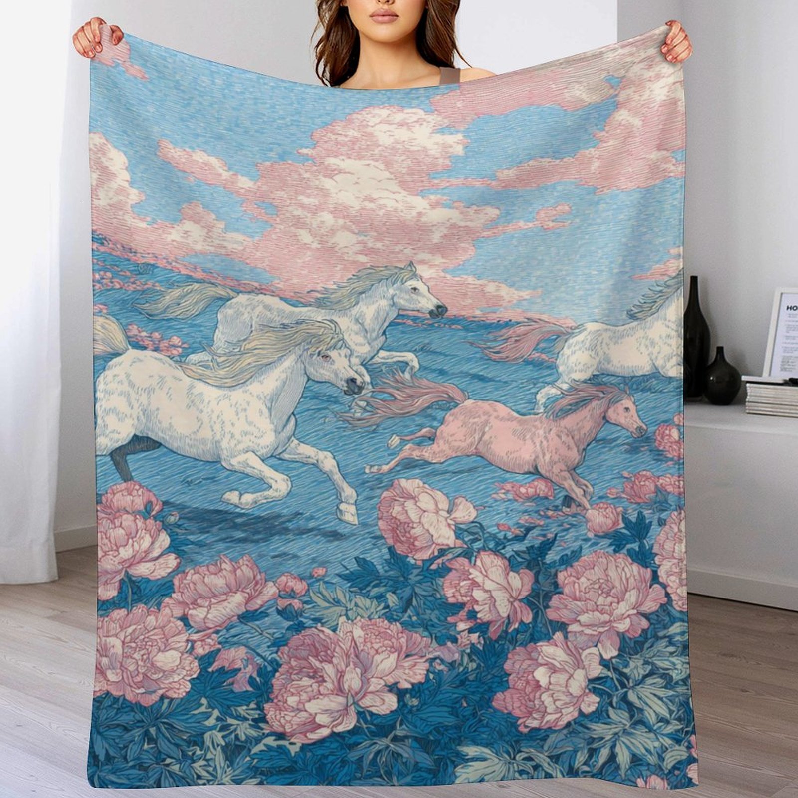 H Designer Horse blanket blanket throw cashmere vibration blanket copert Home Travel Throw Summer Air Conditioner Beach home bedding blankets throws H
