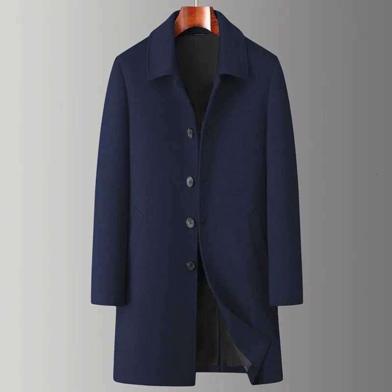 New Fashion Men Formal Business Wool Trench Coats British Style Cashmere Overcoats Quality Man Woolen Blends Long Jackets 4XLT251025