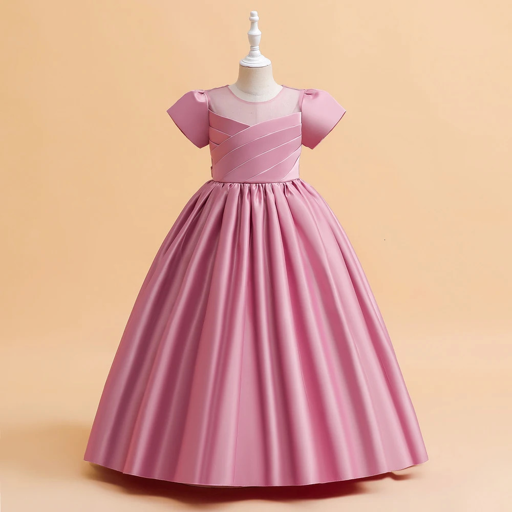 Elegant Bridesmaid Dresses For Girls Wedding Party Gown White First Communion Ceremony Long Evening Dress Kids Summer Clothes 251023