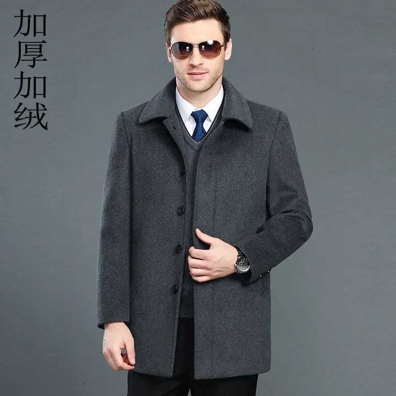 Cashmere 60 Wool Coat Mens Polo Collar Plush Thick Warm Coats for Men Business Casual Clothing Male Clothes Abrigos FCY4723T251025