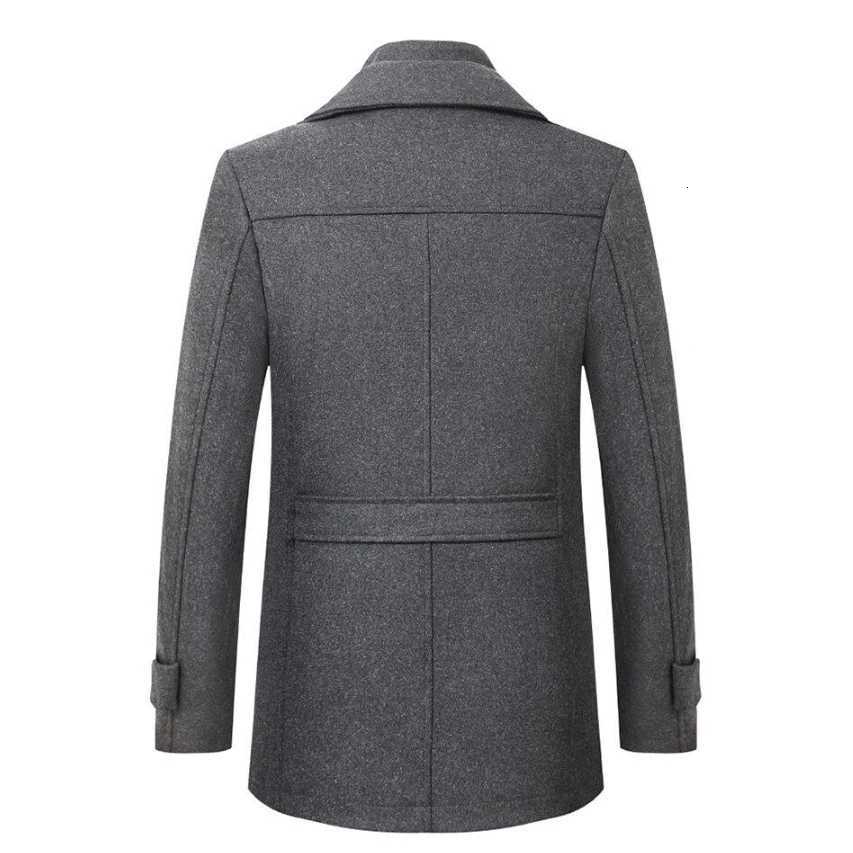 2025 High quality mens wool coat medium length double collar winter plus cotton thickened wool coat mens coatT251025