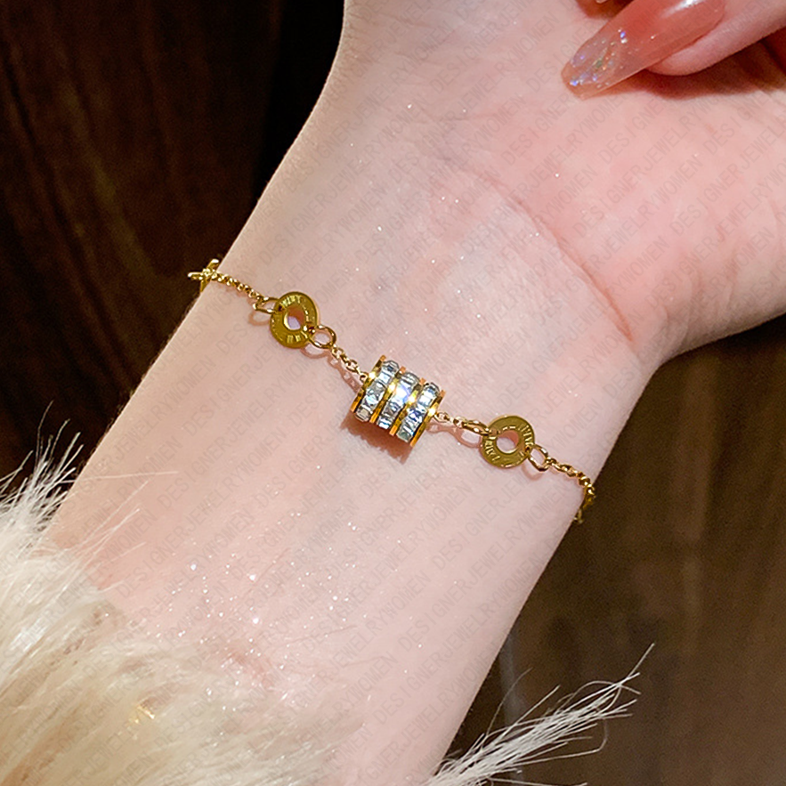 Designer Bracelet for Women Vintage Roman Numeral Bracelets Zirconia Bangle Silver Gold Rose Gold Bangles Luxury Jewlery Designer for Women Elegant Gi