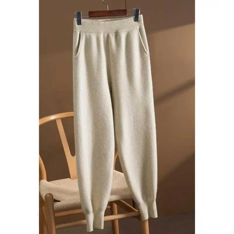 2023 Knitted Sweatpants Woolen Ankle Banded Pants Woollen Trousers Womens Winter Cigarette Pants WideLeg Pants Sports PantsT251025