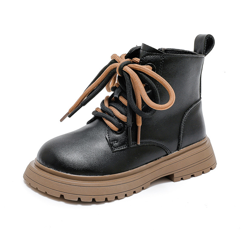 Women's designer fashionable wool lined Martin boots for autumn and winter, new children's snow boots, girls' short boots, children