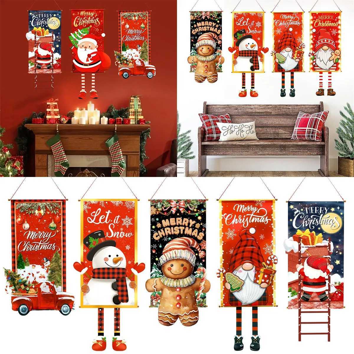 Christmas Hanging Flag Merry Christmas Decorations For Home 2024 Xmas Gifts Christmas Ornament Navidad Natal Noel New Year 2025 C251024