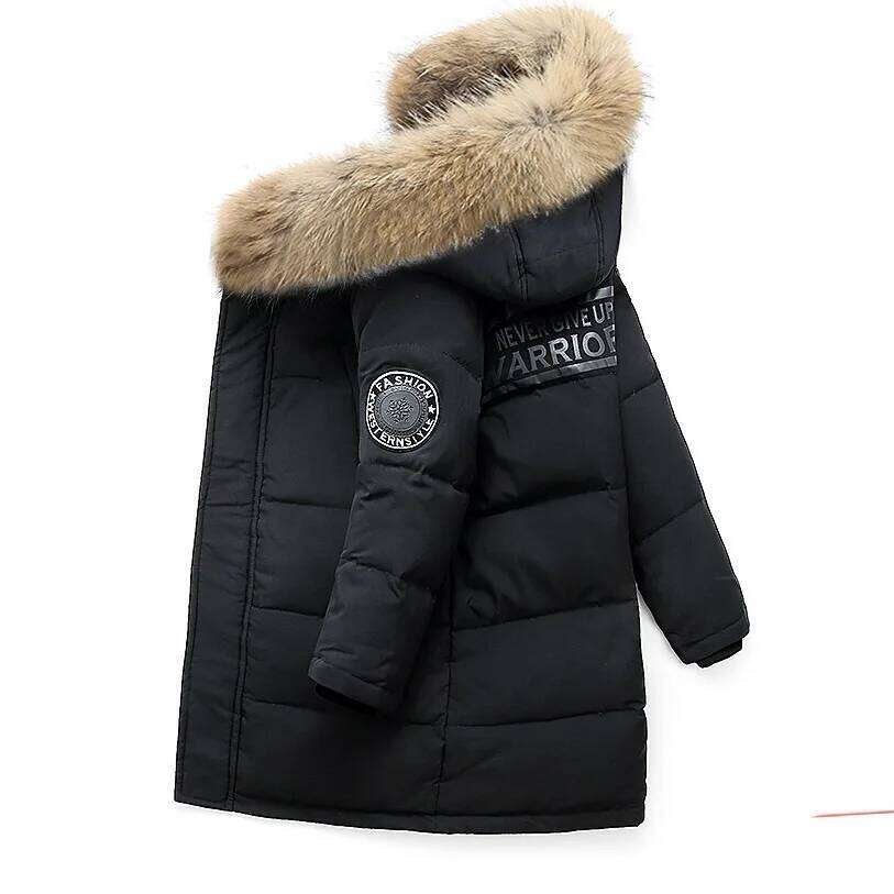 Winter Children Down Jacket Hooded Waterproof Thicken Warm Boy Outerwear Coat 4-14 Years Kids Teenage Parka