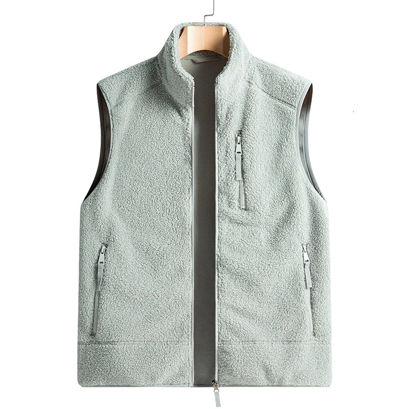 Male Warm Cotton Waistcoat Lamb Cashmere Men Fleece Vest Autumn Jackets Thick Vests Man Classic Outdoor Sleeveless Coats Vests 251020