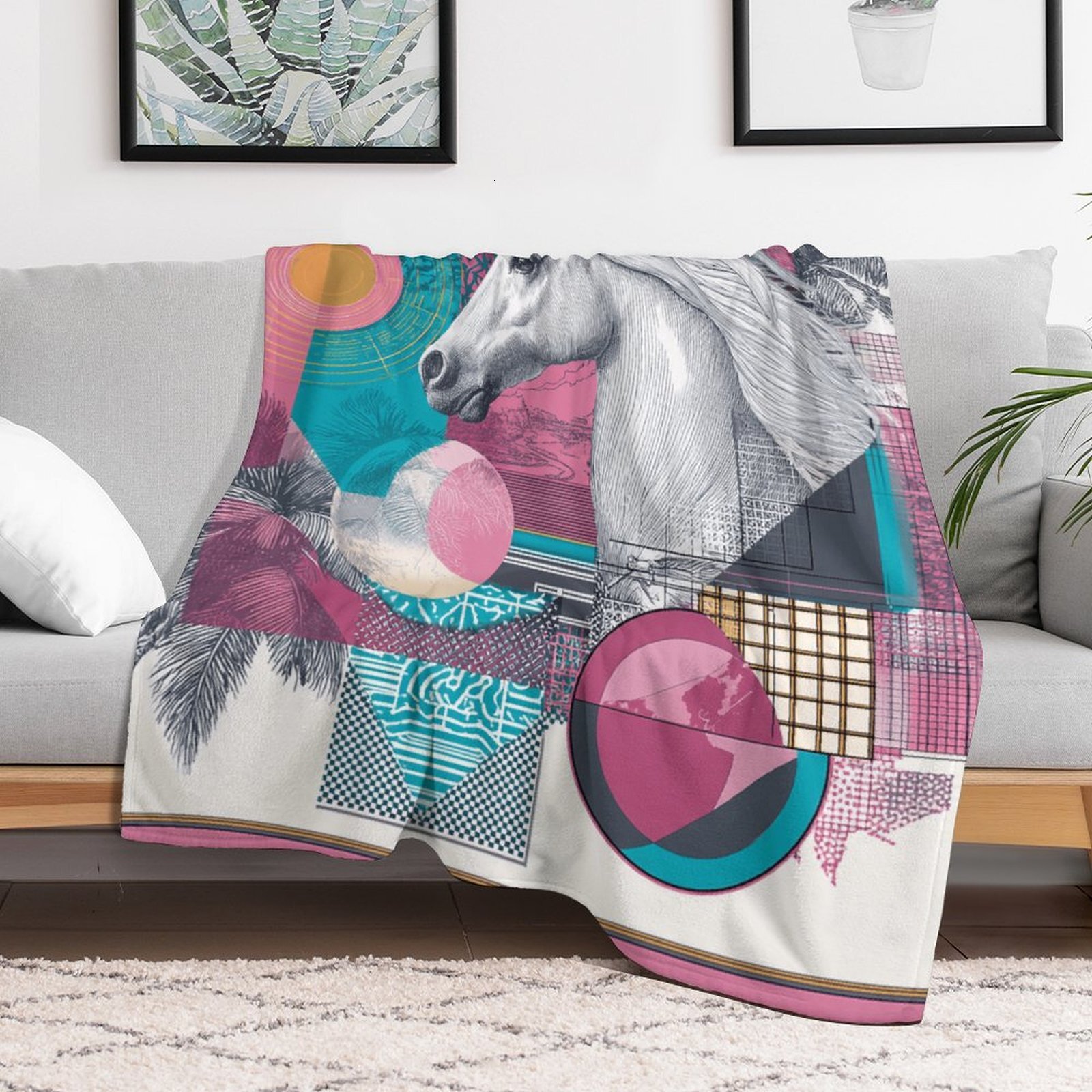 H Designer Horse blanket blanket throw cashmere vibration blanket copert Home Travel Throw Summer Air Conditioner Beach home bedding blankets throws H
