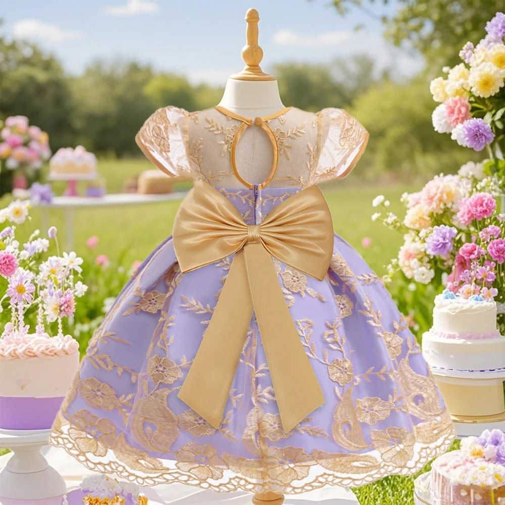 Young girl embroidery flower birthday party wedding princess dress suitable for wedding party performance 251023