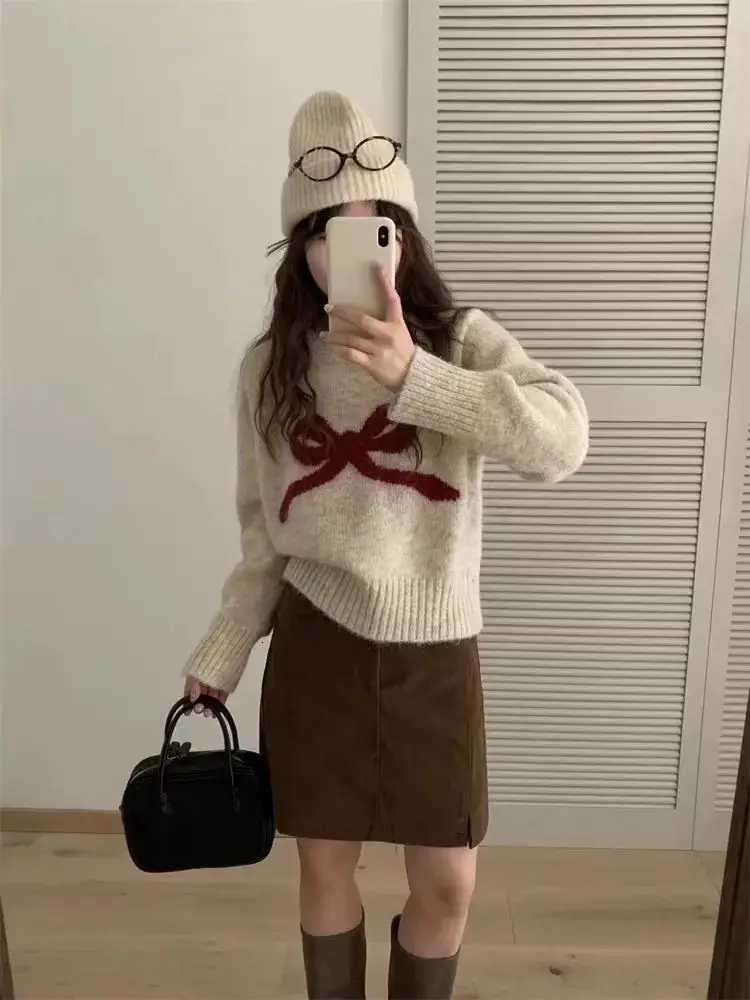 Fashion Pullover Sweater Women Knitted Shirts Autumn Winter Female Oneck Knitwear Long Sleeve Elastic Knit Casual Sweaters TopsT251025