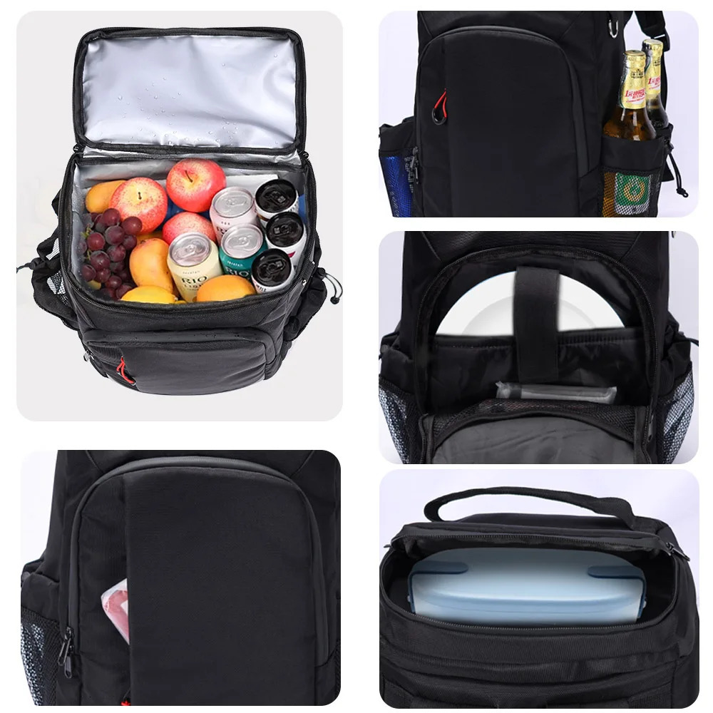 Picnic Cooler Bag Large Capacity Camping Meal Hikking Thermal Backpack with Bottle Opener Leakproof Insulated Lunch 251018