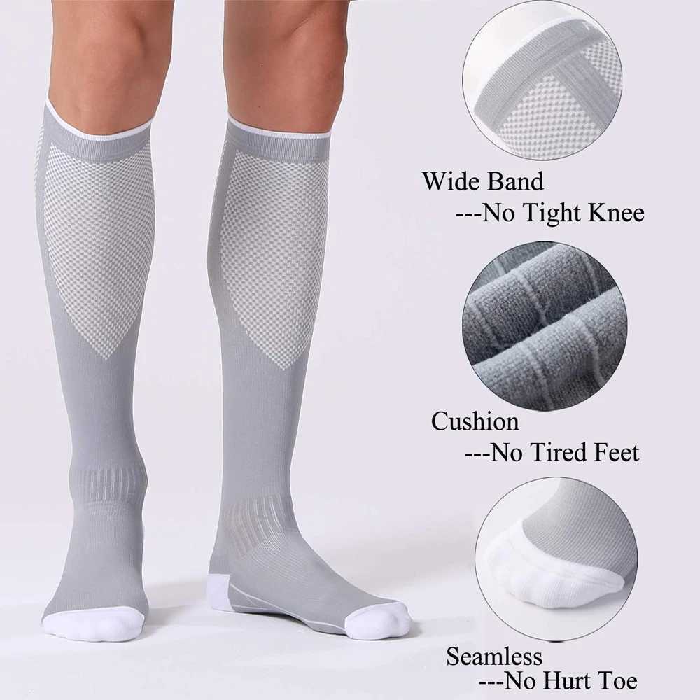 1Pair Compression Socks Women Men Graduated 2030mmHg for Running Athletic Flight Sock Performance Recovery Y251024