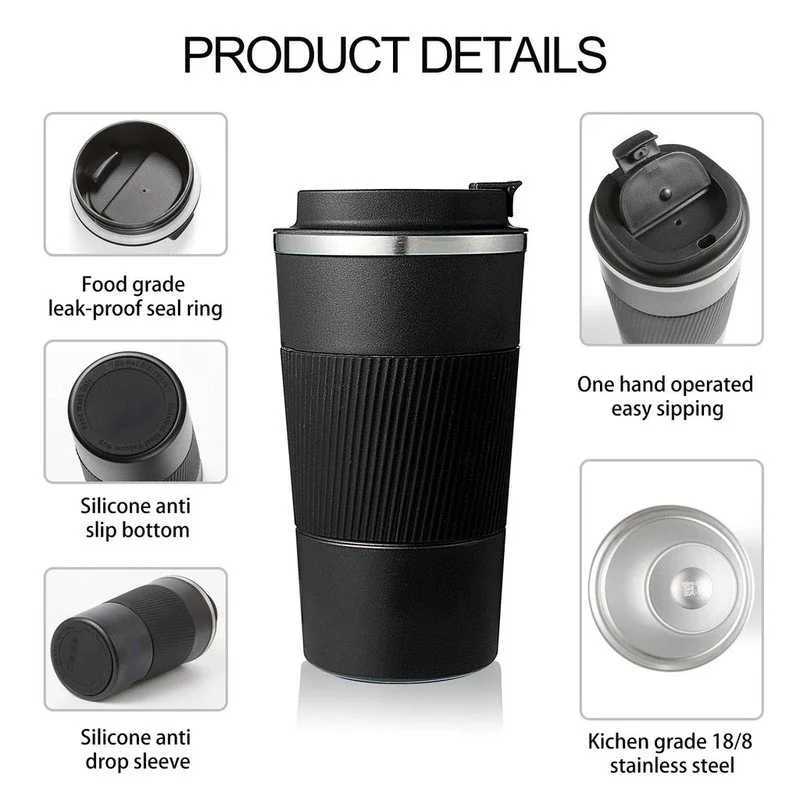 380ml 510ml Stainless Steel Coffee Cup Thermal Mug Garrafa Termica Cafe Copo Termico Caneca Nonslip Travel Car Insulated Bottle J251025