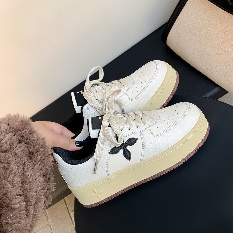 DARSII Sneakers Autumn Breathable Thick Sole Genuine Leather Height Increasing Women's Commuting Casual Shoes Men's Trendy Versatil shoes