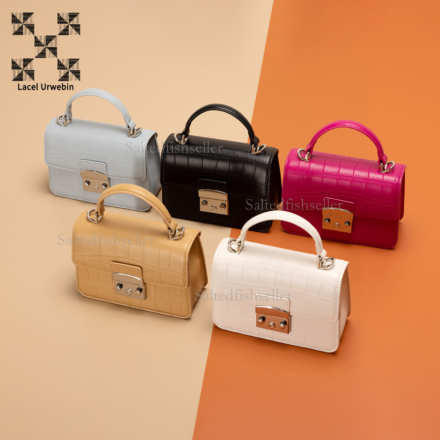 Lacel Urwebin Designer New Korean Casual Metal Snap Button Handbag Fashion And Chic Small And Exquisite Small Square Bag Single Shoulder Women's 