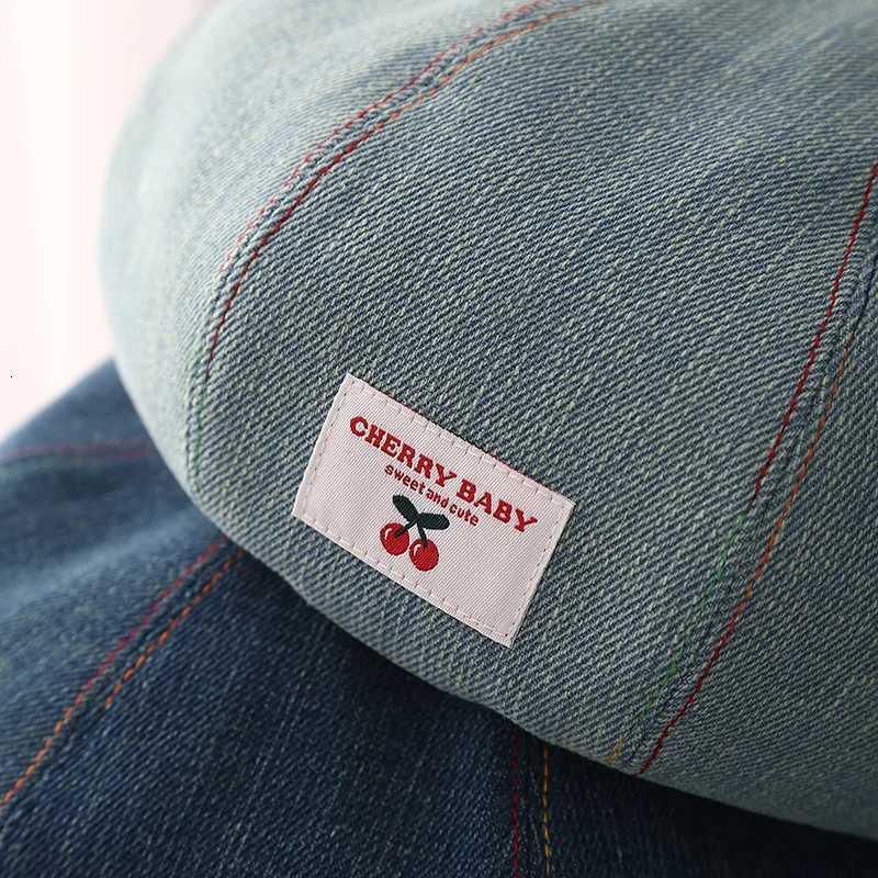 Beret Wens Hat Fashion ry Cloth Label Korean Style ed Denim Cloth Sweet Cute Painter Hat Fem Casual Y251025