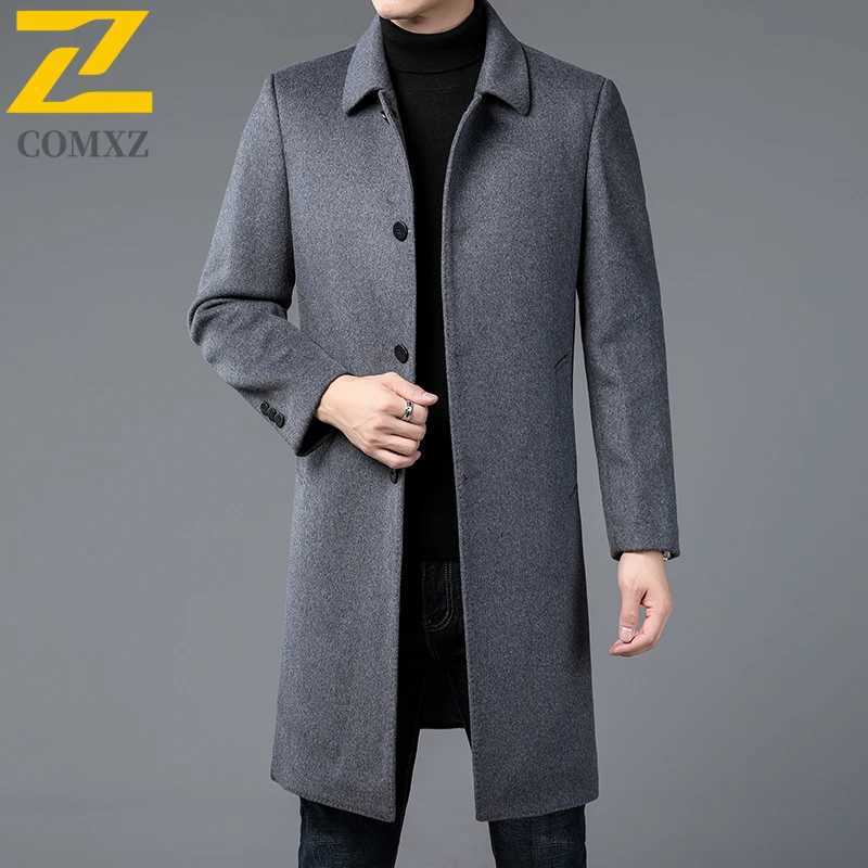 Male Woolen Coat 2025 Winter New Fashion Classic Lapel Windproof Overcoat Business Casual Premium Anti Pilling TrenchCoatT251025
